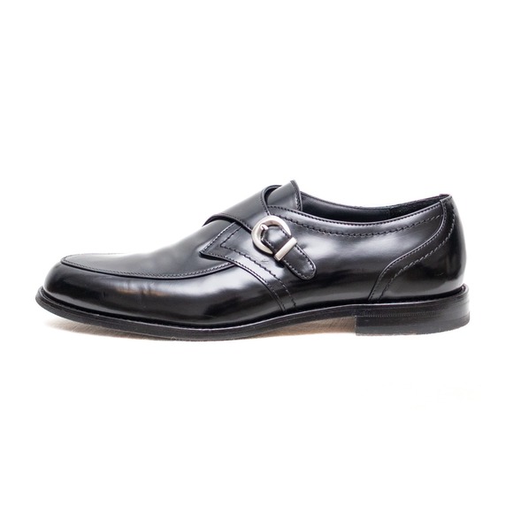 Alessandro Vasini‎ Men\'s Black SPAZZOLATO Leather Monk Strap Shoes US 8 main image 10